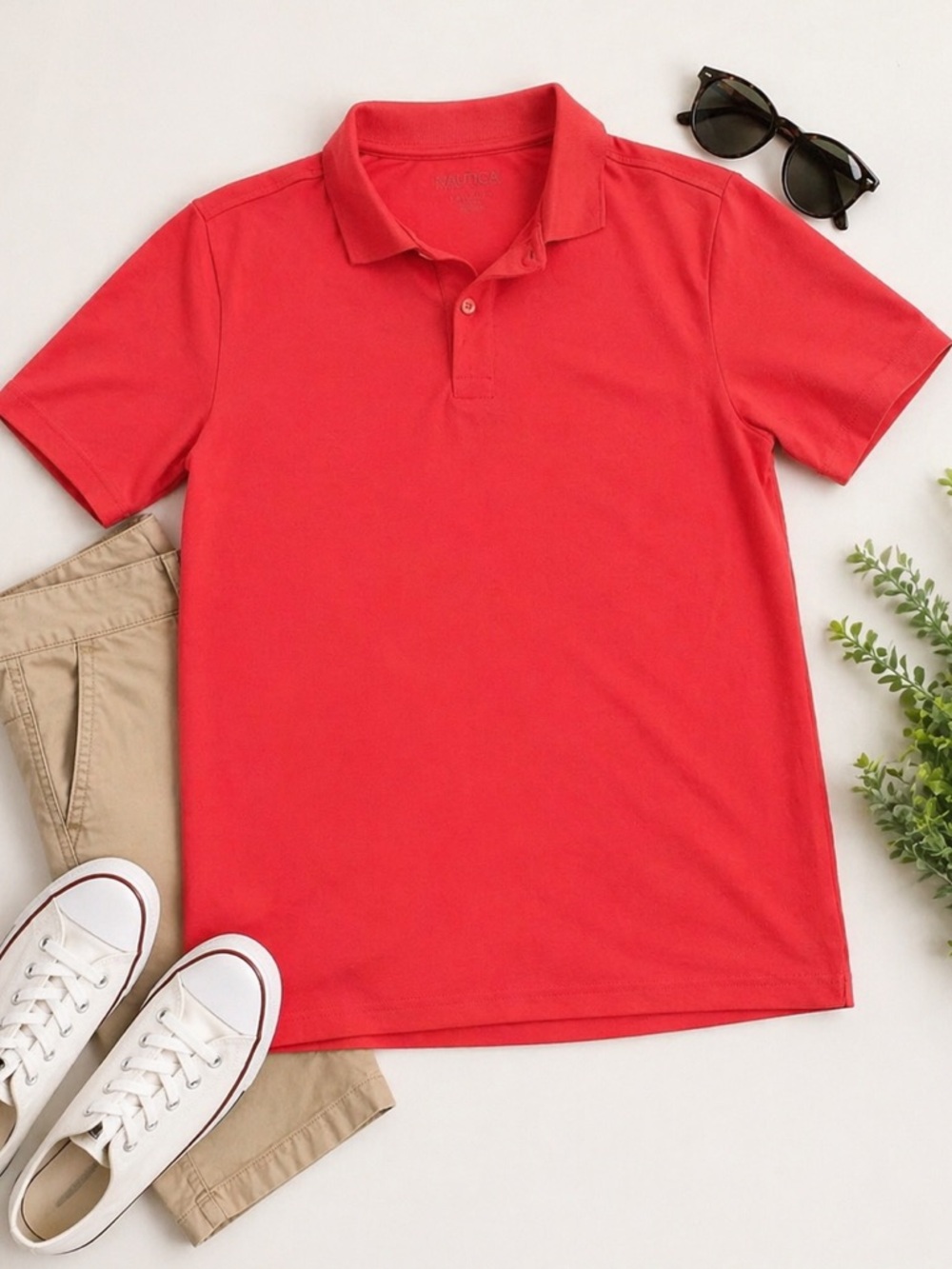 Boys Nautica Vibrant Red School Uniform|Polo Shirt Size L/G 14/16 NWOT